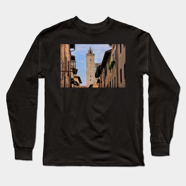 The Towers of San Gimignano Long Sleeve T-Shirt by Violaman